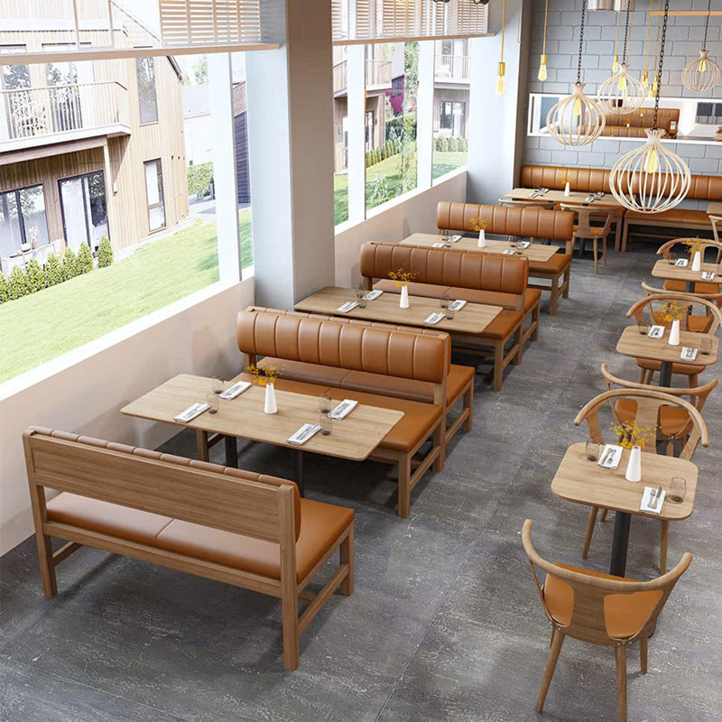 Banc rembourré en similicuir Cafe Dessert Shop