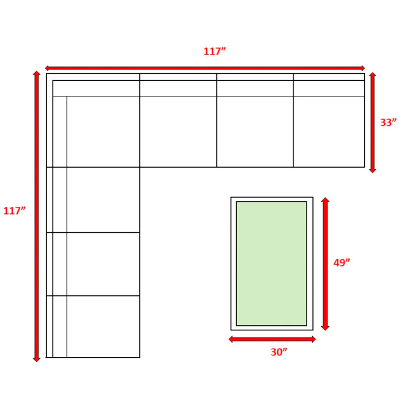 30.8 " W Patio Sectional Set