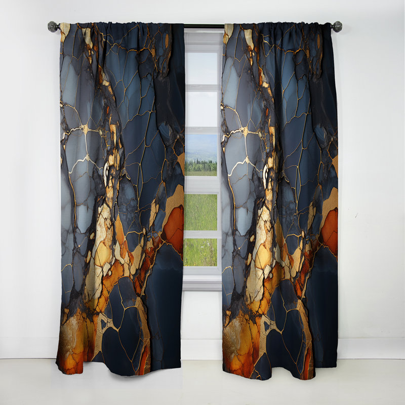 Bueche - Abstract Curtain - Blackout Curtain - 1 Panels, 52" W x 108" L