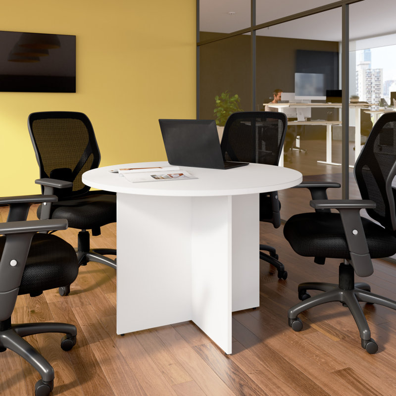 41.38'' Round Conference Table, White, 29.66" H x 41.38" L x 41.38" W