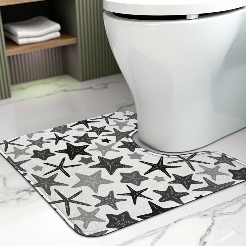 Tapis de salle de bain en U gris foncé foncé 20 po