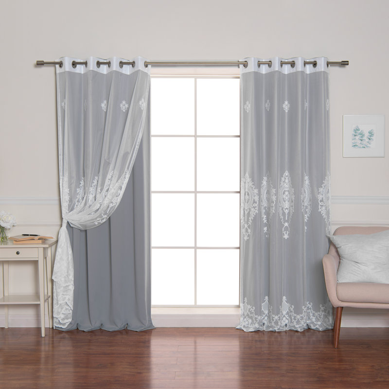Salomon Blackout Curtain, Gray, 52" W x 84" L