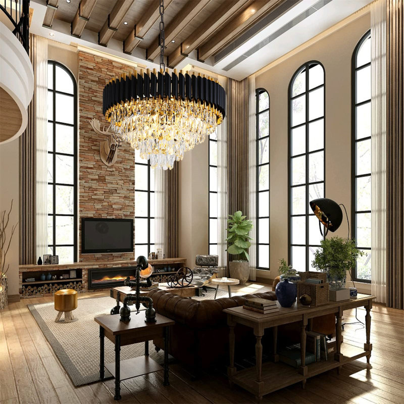 Giarratana 12 - Light Glass and Crystal Dimmable LED Round / Oval Chandelier