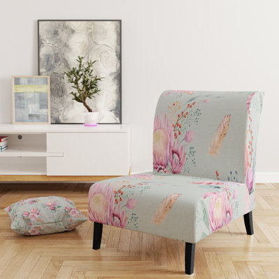 Brechta Vibrant Curve Design II - Velvet Upholstered Modern Slipper Chair
