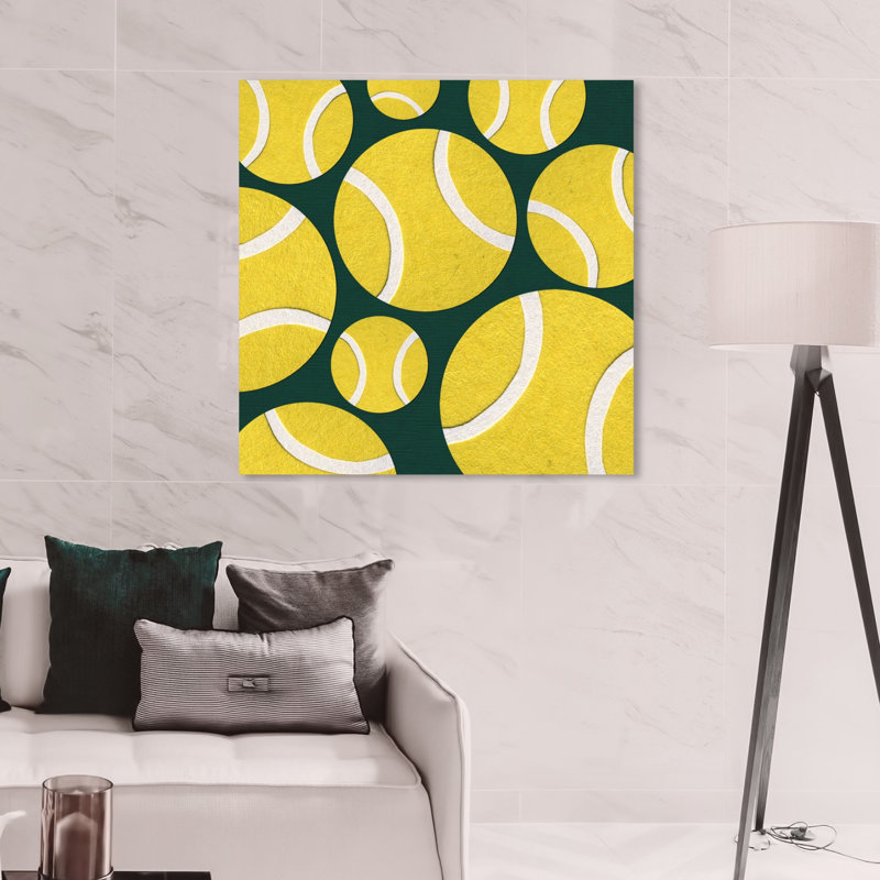 « tennis time », art sur toile Dugan, H 20 po x l 20 po x P 1,5 po