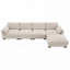 Canapé modulaire de 130 po en forme de L avec table pliante et port double-932667366