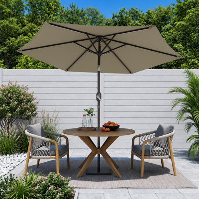 Parasol de marché hexagonal de 7,5 pi pour le marché, parasol de table d'extérieur avec bouton inclinable et manivelle, protection contre les rayons UV toutes saisons pour terrasse de jardin