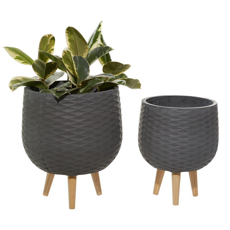 Ensemble de pots à fleurs 2 pièces, Gris