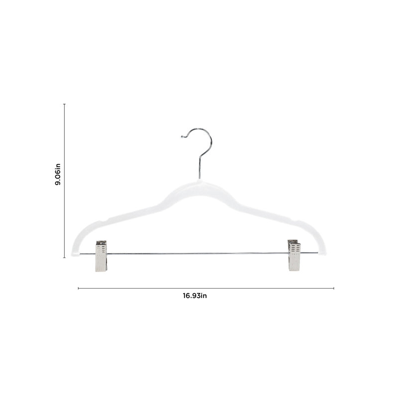 Cintre standard en velours antidérapant Luegenia, Blanc