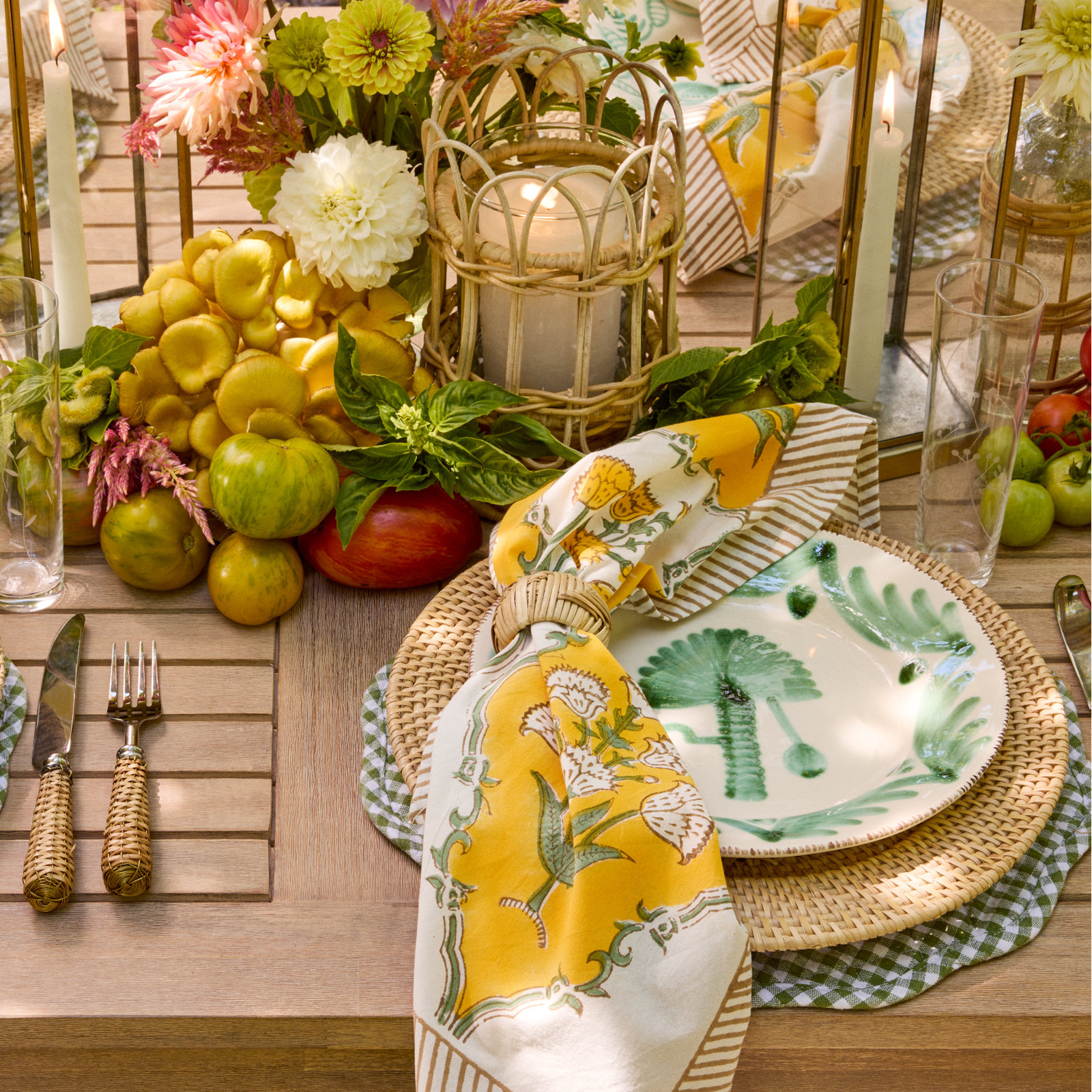 Cabana Cotton Napkin, Yellow Floral