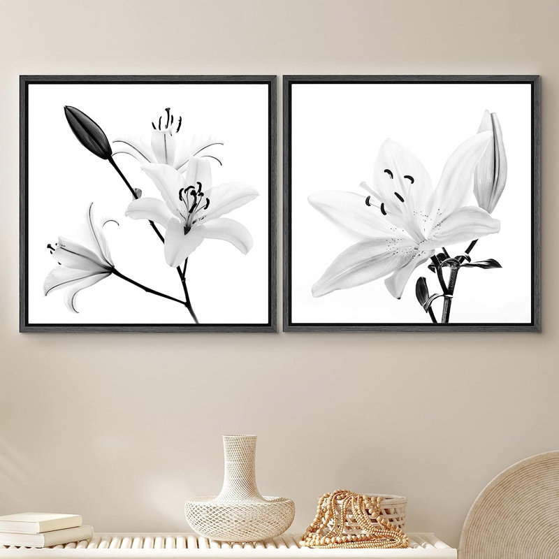 Reproduction encadrée sur toile, 2 pièces, Cadre noir, H 16 po x l 32 po x P 1,5 po