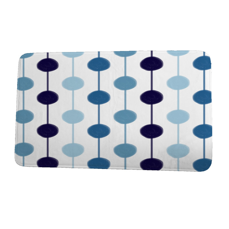 Lemke Non-Slip Bath Mat, 24" W x 17" L, Blue