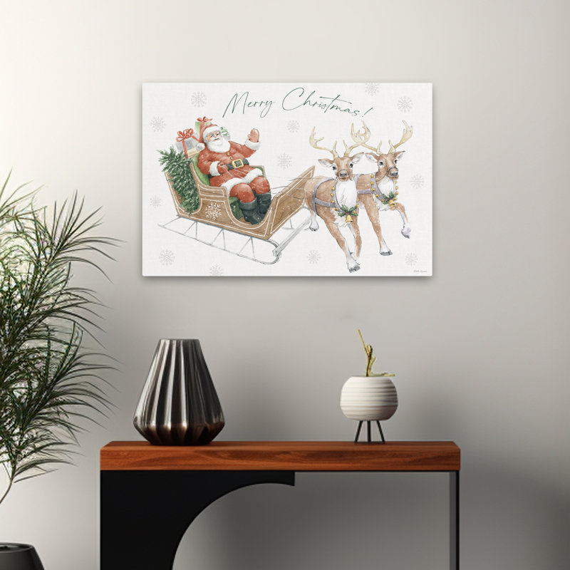 Doux saison rouge I - art de Noël crème brun, H 16 po x l 24 po