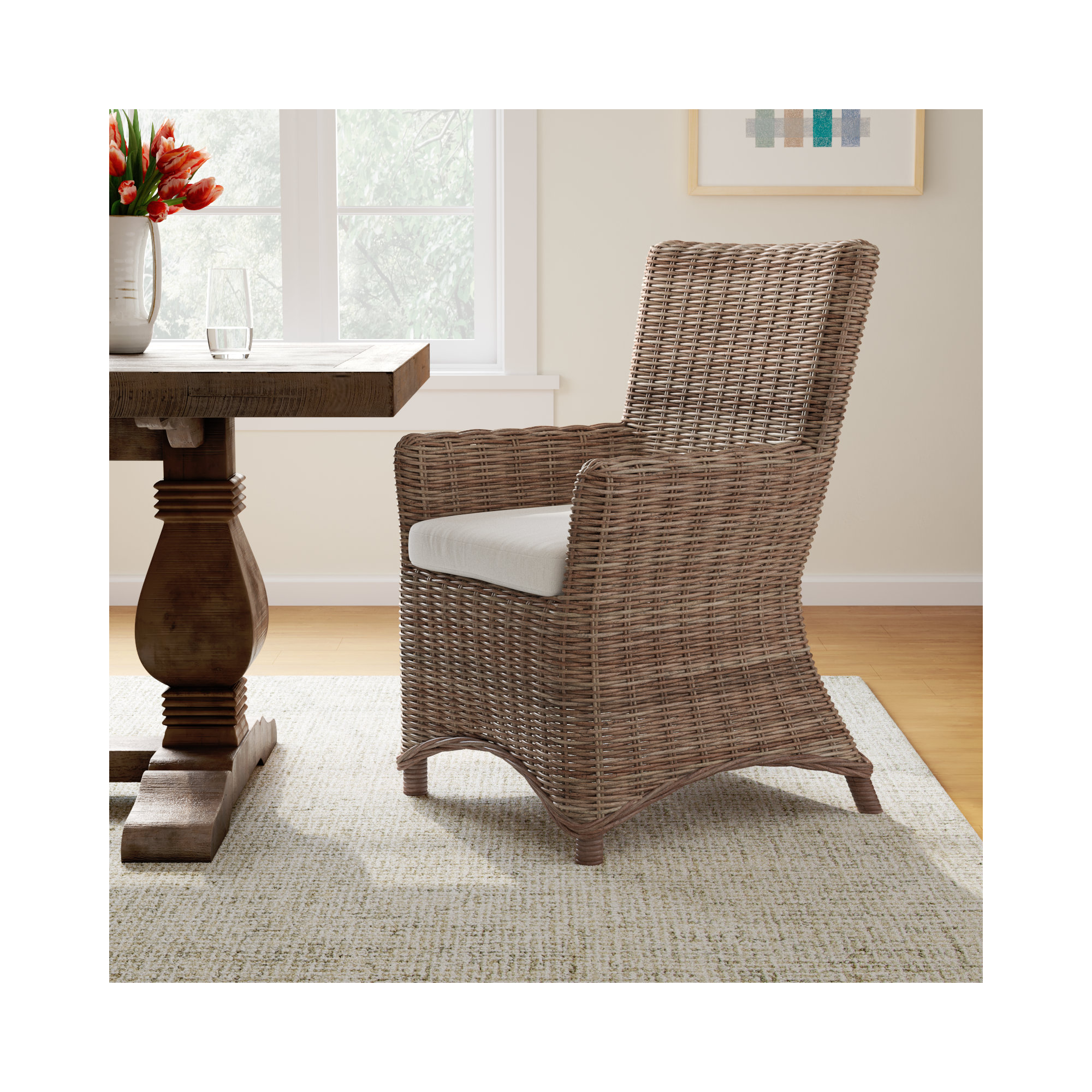 Frony Arm Chair in Taupe