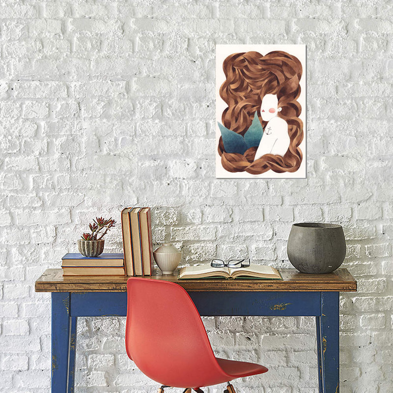 Mermaid by Gemma Capdevila - Print on Canvas, 66.04 cm H x 45.72 cm W x 1.91 cm D, Wrapped Canvas