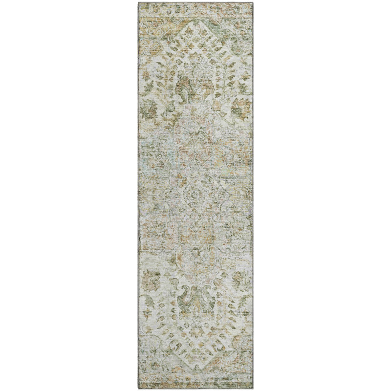 Premium Machine Washable Mayfield AMF2138 global Rug, 2'3" x 7'6" Runner, Ivory