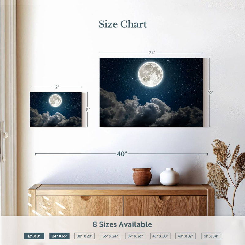 Oberle Beautiful Moon, 16" H x 24" W