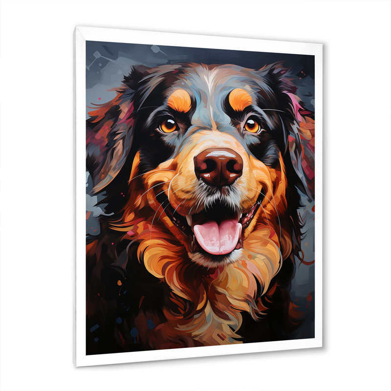 Bernese Mountain Majesty I sur toile, Cadre simple blanc, H 44 po x l 34 po x P 1,5 po