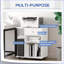 Printer Stand with Drawer &amp; Adjustable Shelf, Rolling Mobile Cart with Locking Wheels, CPU Stand | Snow White | P2 Particleboard