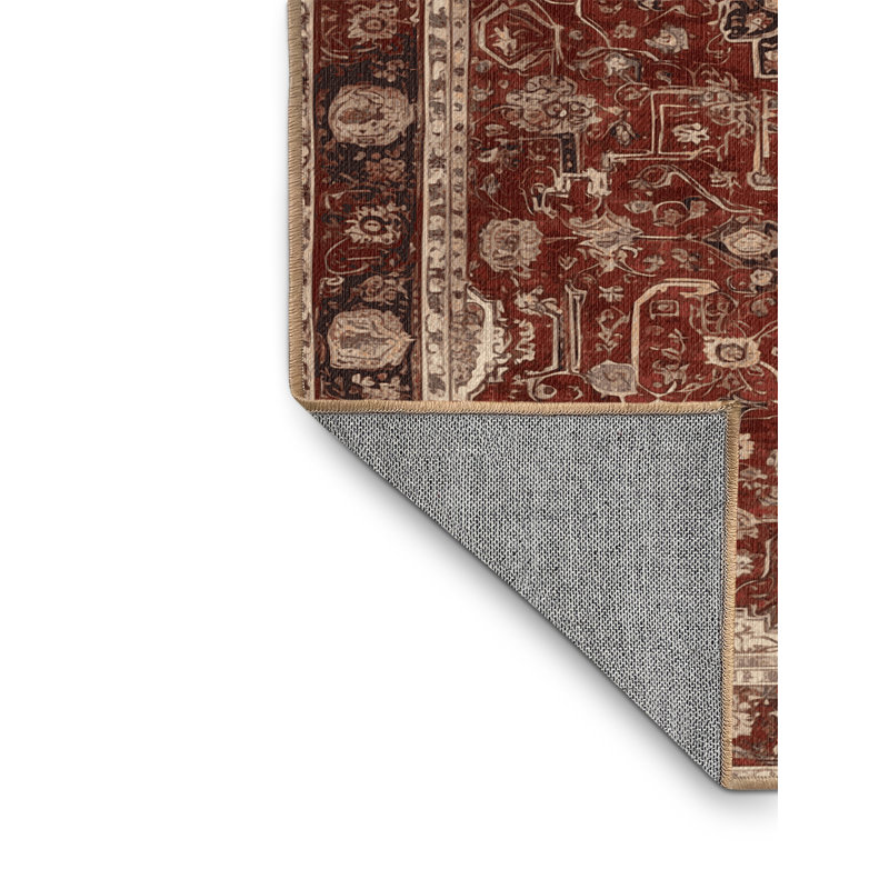 Tapis brun lavable à la machine, Carré 8 pi