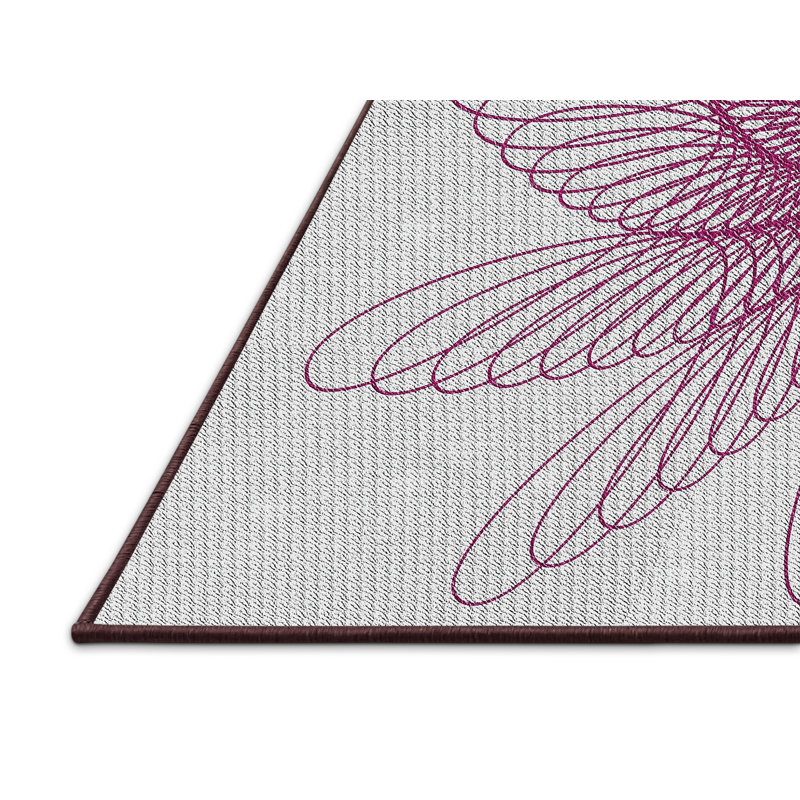 Tapis de zone mauve à motifs, Rectangle 5 pi x 7 pi