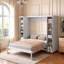 Grand lit escamotable avec tablettes de rangement-1014714623
