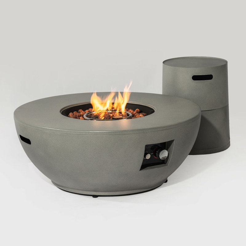36" Propane Gas Fire Pit Table 2-Pieces