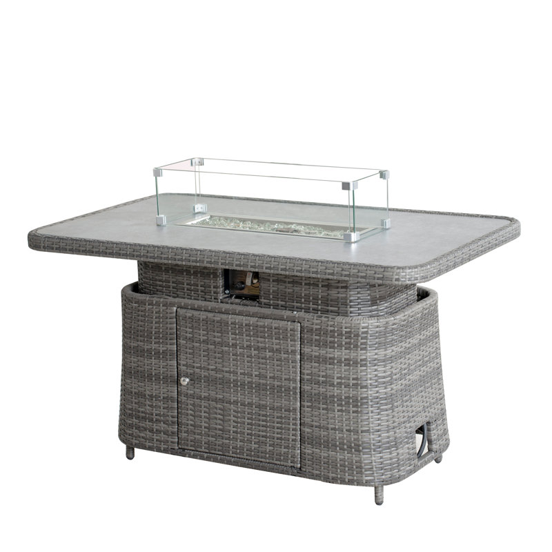 Table de foyer en aluminium à hauteur ajustable Ebba, Gris