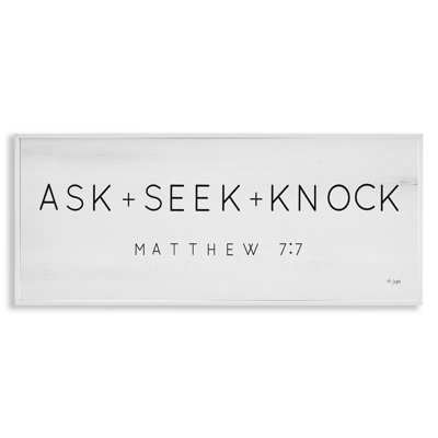 Ask Seek Knock, verset minimal de l'écriture religieuse