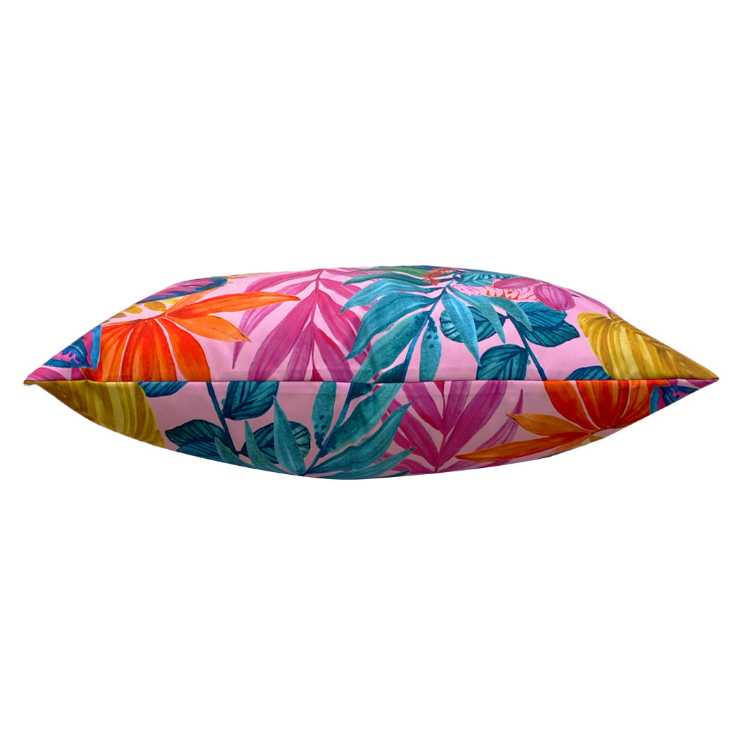 Indoor / Outdoor Floral Square Floor Cushion Cover