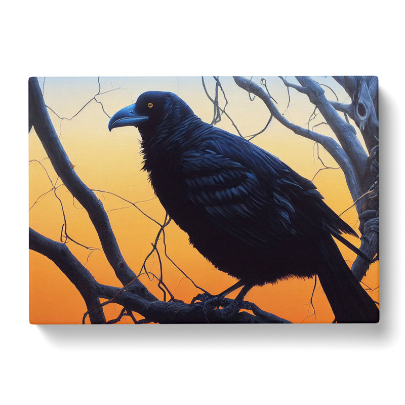 Remarkable Raven Bird - Wrapped Canvas, 40cm H x 60cm W x 3cm D