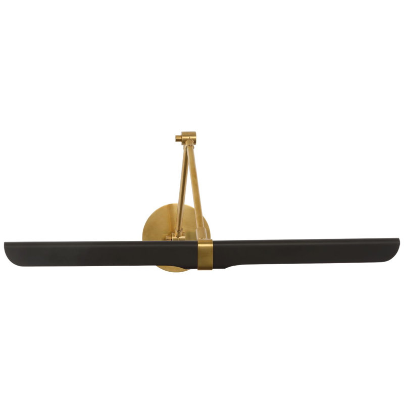 Issa Dimmable LED Wall Mounted Picture Light, Hand Rubbed Antique Brass/Black