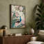 Peacock Among Roses Japandi - Wrapped Canvas-437144969-437144982