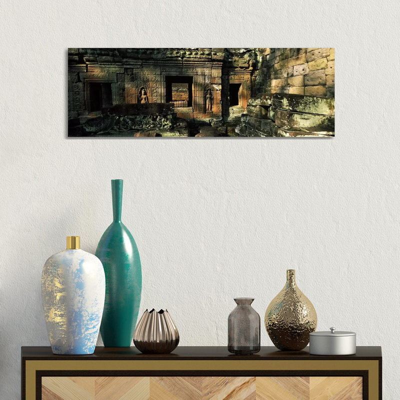 Ruins Of A Temple, Preah Khan, Angkor, Cambodia - Wrapped Canvas Panoramic Print, 30.48 cm H x 91.44 cm W x 3.175 cm D