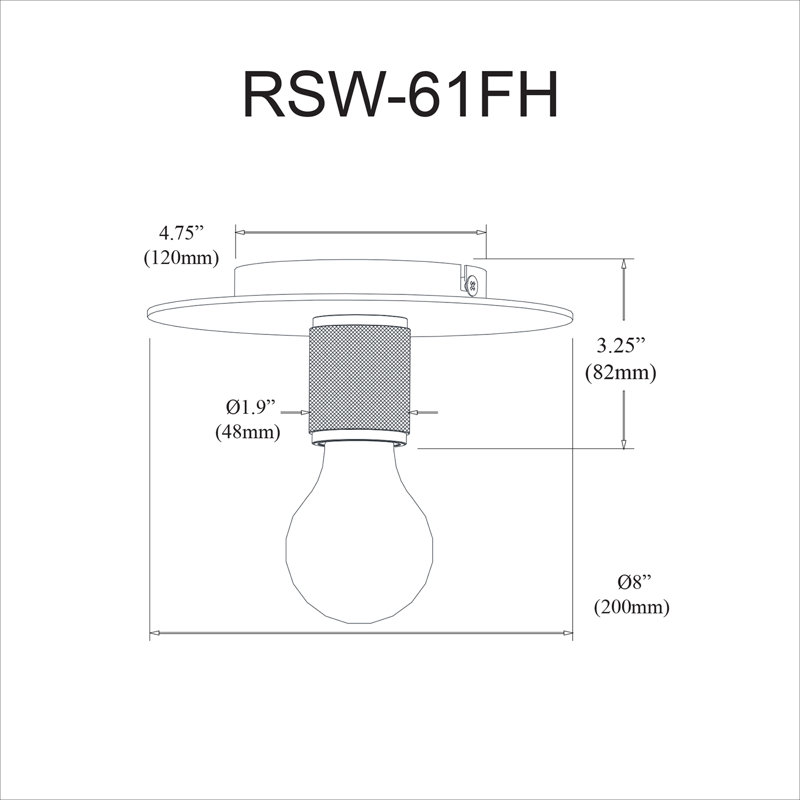 Roswell 1 Light Simple Globe Flush Mount, Matte Black