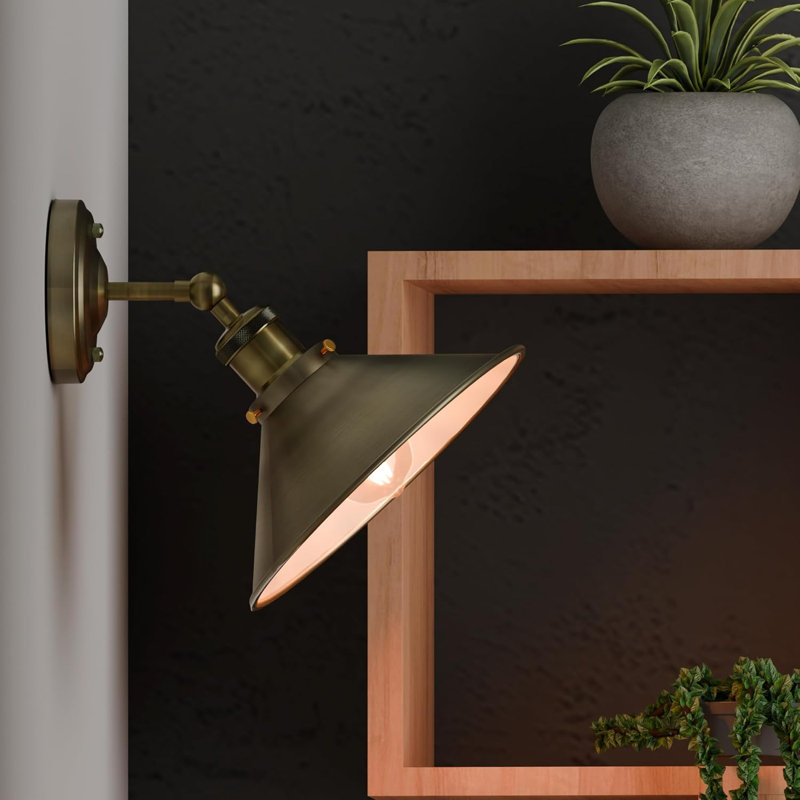 Armed Sconce, Green Brass