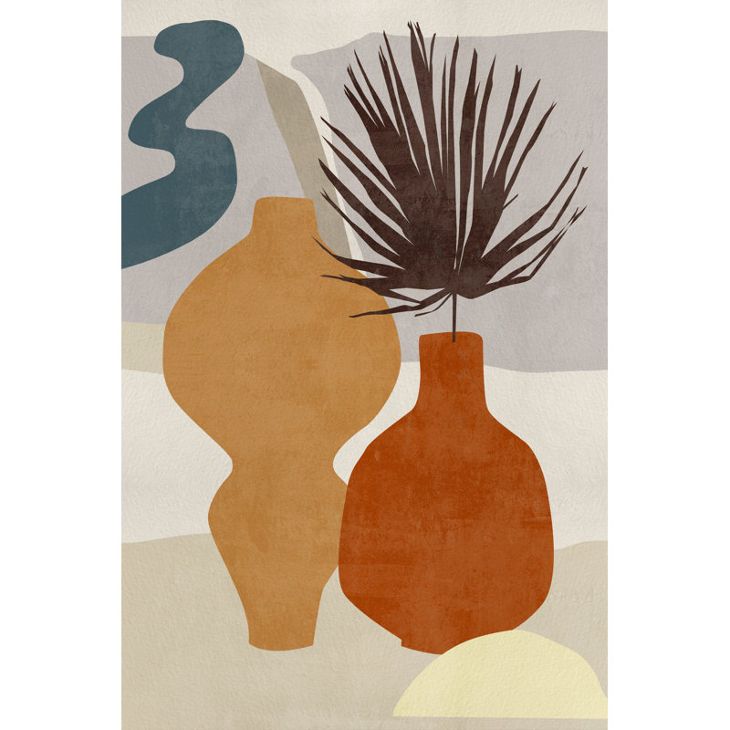" Decorated Vases III " by Melissa Wang, 12" H x 8" W  , No, Wrapped Canvas