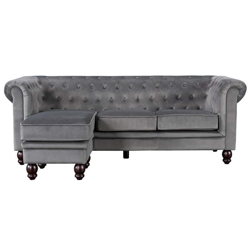 Chapmanville 3 Seater Polyester Sofa, Grey