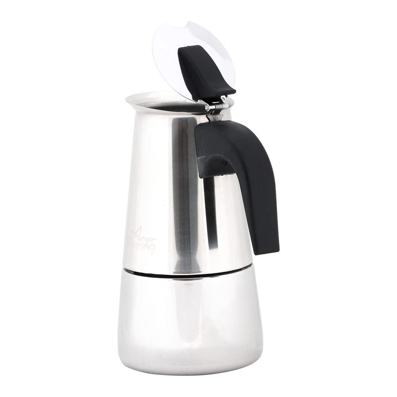 Cafetière à espresso en acier inoxydable de 6 tasses de 10,1 oz. Pot à moka compatible avec l'induction