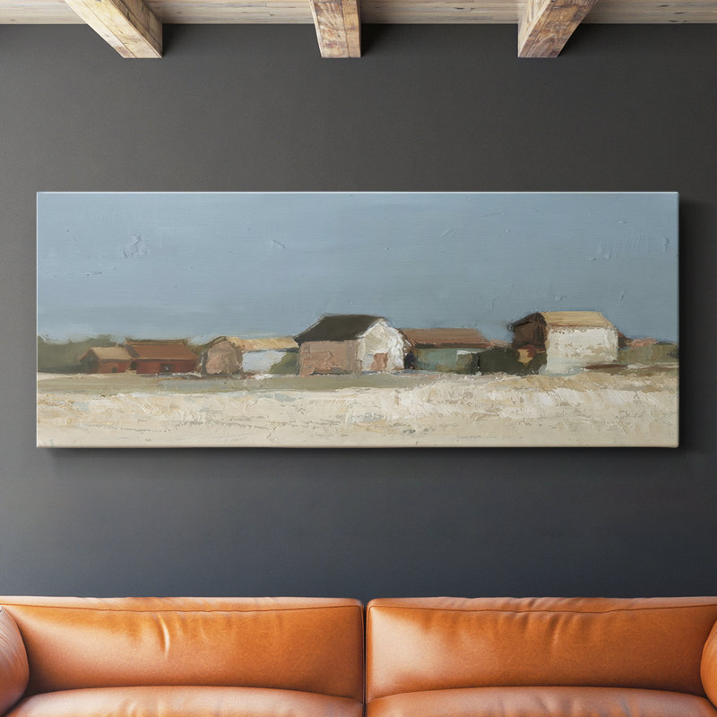Seafront Shanties II - Toile tendue avec châssis - Prêt à accrocher, H 16 po x l 40 po