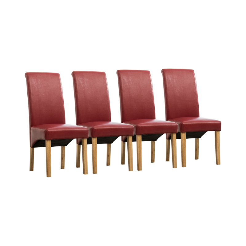 Newry Upholstered Dining Chairs Set of 4, Red