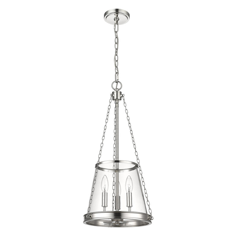Luminaire suspendu 3 lumières Ato, Nickel poli