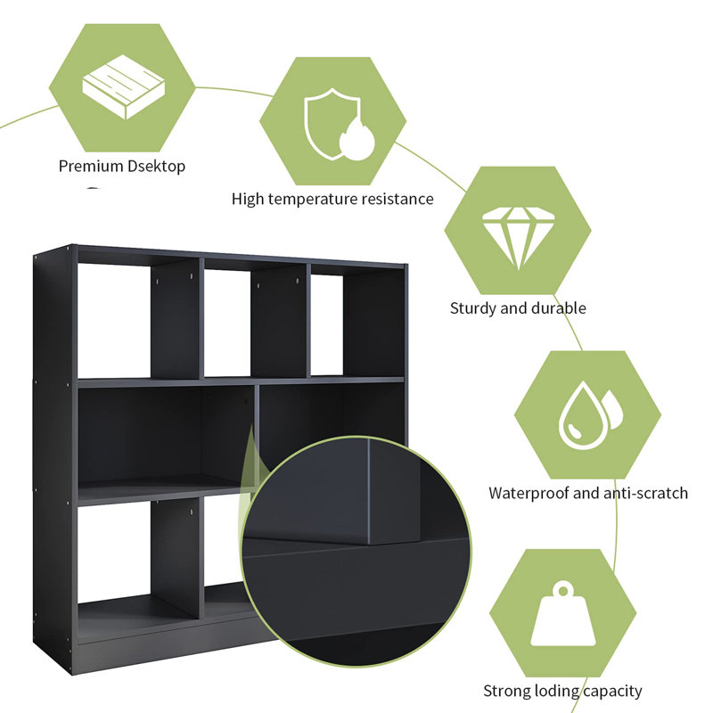 100cm H x 100cm W Cube Bookcase, Black