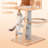62" H Pure Solid Wood Multi-Nest Cat Climbing Frame with Toys