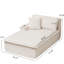 Chaise longue avec accoudoir droit, fabrication entièrement en mousse, mousse haute résilience, sans assemblage, structure beige, velours côtelé, s'adapte à tous les espaces