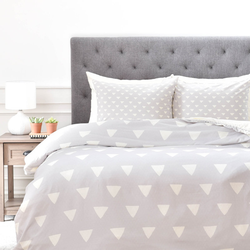 Bianca Green Polyester Geometric Shapes Duvet Cover, Twin/Twin XL Duvet Cover + 1 Standard Sham