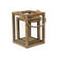 Ensemble de deux bougeoirs de table en rotin et corde en verre naturel