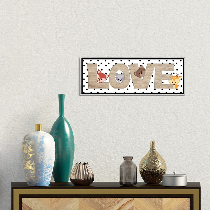 Art love, H 12 po x l 36 po x 1,5 po, Toile avec cadre argenté