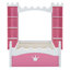 Lit plateforme en bois avec tablette de rangement en forme de château pour chambre d'enfant-1921726802