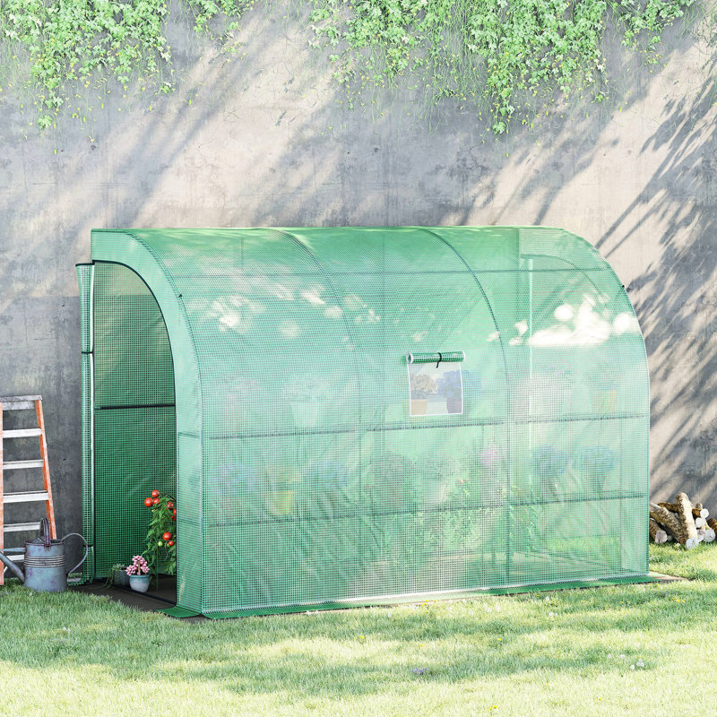 10'x5'x7' Walk-in Plant Nursery, Galvanized Steel Framework, 2 Doors & Windows, Pe Cover, 3 Shelves, Guard, Humidity Regulation Nursery Greenhouse, Construction, Resistance, Ample Space